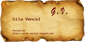 Gila Vencel névjegykártya